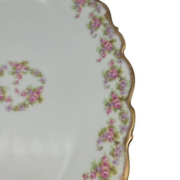 Antique Vintage Elite Works Limoges Large Oval Serving Platter 1920's Floral - Picture 4 of 10